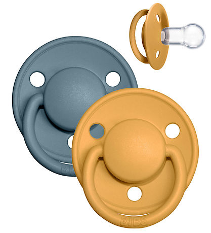 BIBS De Lux Sutter - 2-pak - Rund - Mustard/Petrol BIBS De Lux Sutter - 2-pak - Rund - Mustard/Petrol