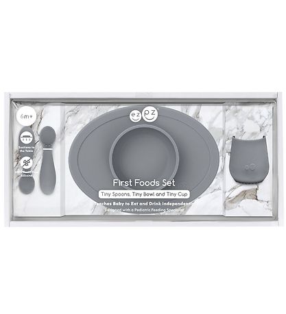 EzPz Dinner Set - Silicone - 4 Parts - Grey