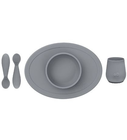 EzPz Dinner Set - Silicone - 4 Parts - Grey