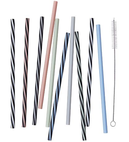 Design Letters Sugerør - 10 stk - Multifarvet