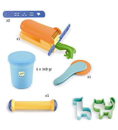 Djeco Play Dough - Starter Kit - 21 Parts - Pop Djeco Play Dough - Starter Kit - 21 Parts - Pop