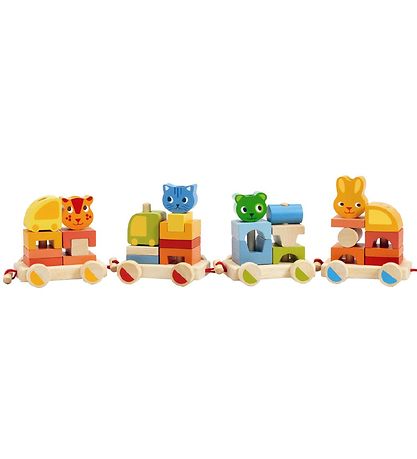 Djeco Aktivitetstog - 64 cm - 34 Dele - Multifarvet