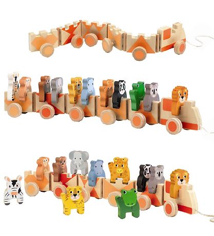 Djeco Activity Train - 60 cm - Wood - Jungle Djeco Activity Train - 60 cm - Wood - Jungle