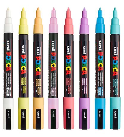 Posca Tuscher - PC-3M - 8 stk. - Afdæmpede Farver Posca Tuscher - PC-3M - 8 stk. - Afdæmpede Farver