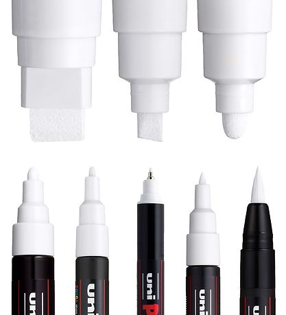 Posca Tuscher - 8 Spidsstørrelser - Hvid