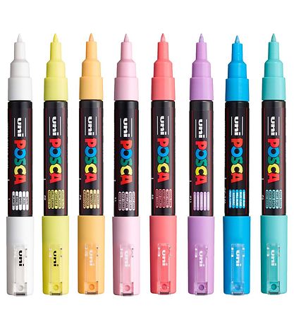 Posca Tuscher - PC-1M - 8 stk. - Afdæmpede Farver