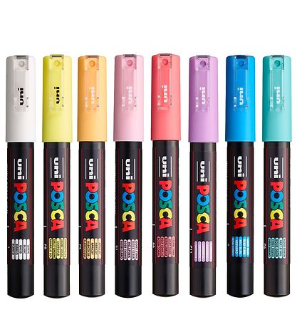 Posca Tuscher - PC-1M - 8 stk. - Afdæmpede Farver