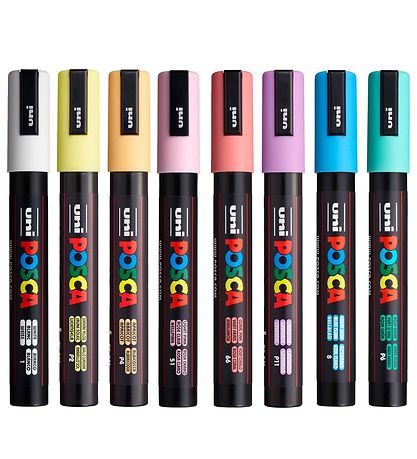 Posca Tuscher - PC-5M - 8 stk. - Afdæmpede Farver Posca Tuscher - PC-5M - 8 stk. - Afdæmpede Farver