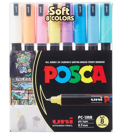 Posca Tuscher - PC-1MR - 8 stk. - Afdæmpede Farver Posca Tuscher - PC-1MR - 8 stk. - Afdæmpede Farver