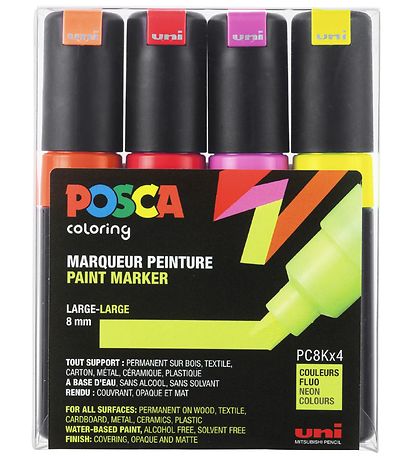 Posca Tuscher - PC-8K - 4 stk. - Neon Posca Tuscher - PC-8K - 4 stk. - Neon