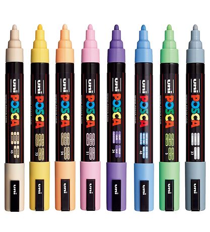 Posca Tuscher - PC-5M - 8 stk. - Pastelfarver Posca Tuscher - PC-5M - 8 stk. - Pastelfarver