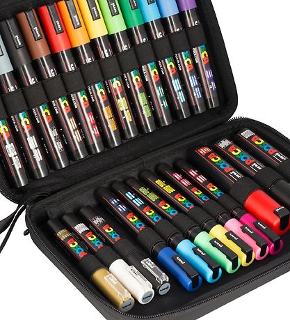 Posca Tuscher m. Kuffert - 24 stk. - Multifarvet