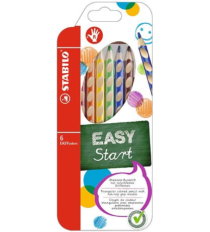 Stabilo Farveblyanter - EasyColors - Højre - 6 stk. - Multifarve Stabilo Farveblyanter - EasyColors - Højre - 6 stk. - Multifarve