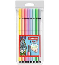 Stabilo Tuscher - Pen 68 - 8 stk. - Pastelfarver Stabilo Tuscher - Pen 68 - 8 stk. - Pastelfarver