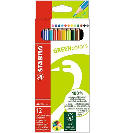 Stabilo Farveblyanter - GreenColors - 12 stk. - Multifarvet Stabilo Farveblyanter - GreenColors - 12 stk. - Multifarvet