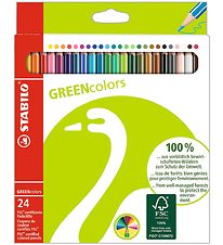 Crayons de couleur Stabilo - Couleurs vertes - 24 pces - Multico Crayons de couleur Stabilo - Couleurs vertes - 24 pces - Multico