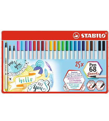 Stabilo Tuscher - Pen 68 Brush - 25 stk. - Multifarvet Stabilo Tuscher - Pen 68 Brush - 25 stk. - Multifarvet