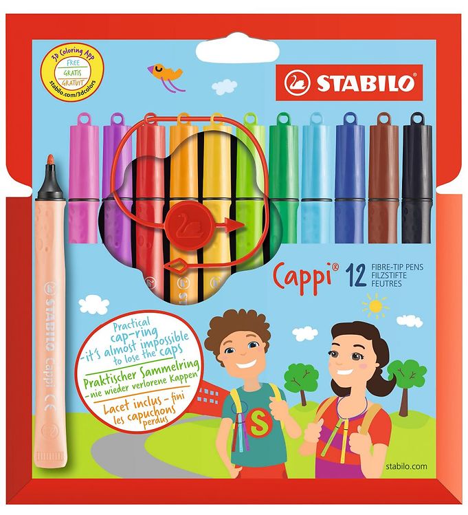STABILO Fibre-tip pen with cap-ring - never loose the cap again