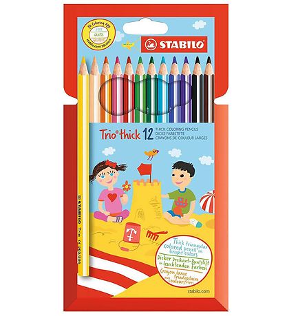 Stabilo Farveblyanter - Trio Thick - 12 stk. - Multifarvet Stabilo Farveblyanter - Trio Thick - 12 stk. - Multifarvet