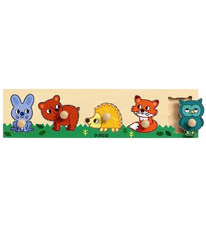 Djeco Puzzle - 5 Pieces - Wood - Forest Animals Djeco Puzzle - 5 Pieces - Wood - Forest Animals