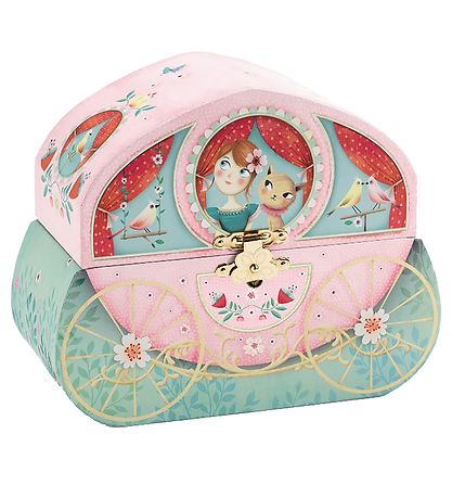 Djeco Smykkeskrin m. Musik - 14x17x8 cm - Køretur