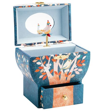 Djeco Smykkeskrin m. Musik - 16,5x13,5x10 cm - Poetisk Træ