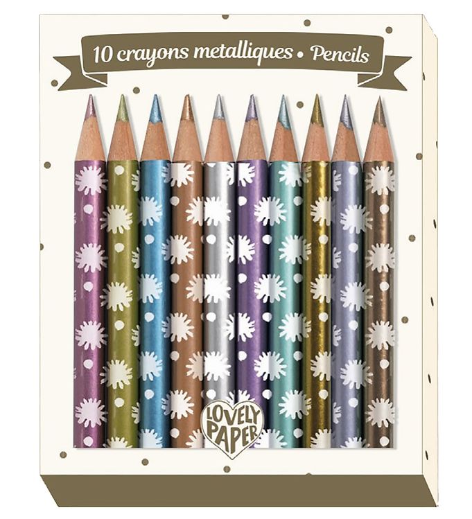 Djeco Farveblyanter - Mini - 10 stk. - Metallic