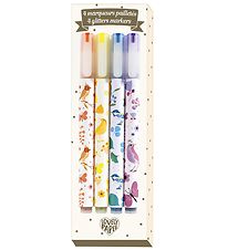 Djeco Markers - 4 pcs. - Multicolour w. Glitter Djeco Markers - 4 pcs. - Multicolour w. Glitter