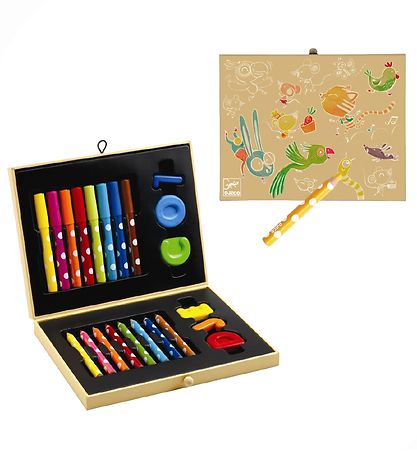 Djeco Farvesæt - 23 Dele - Multifarvet Djeco Farvesæt - 23 Dele - Multifarvet