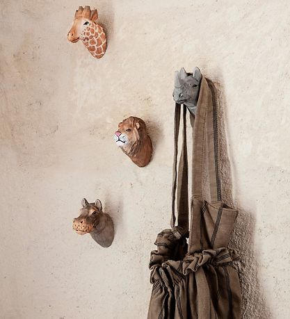 ferm Living Knage - Håndskåret Træ - 9,5x9,5x5 cm - Giraf