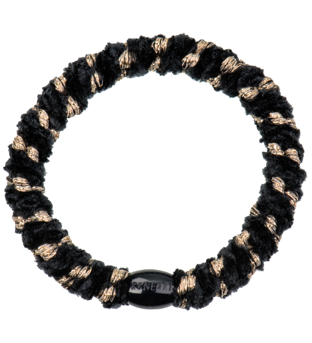 Kknekki Haargummi - Schwarz/Gold Velours m. Glitzer - Kknekki - One Size - Haarschmuck