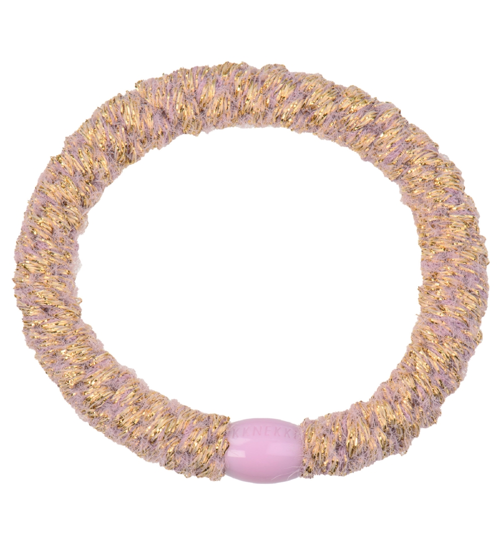 Kknekki Haarelastiek - Roze m. Fluweel/Glitter - Kknekki - OneSize - Haaraccessoires