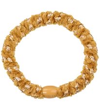 Kknekki Haarelastiek - Okergeel/Goud Fluweel m. Glitter Kknekki Haarelastiek - Okergeel/Goud Fluweel m. Glitter