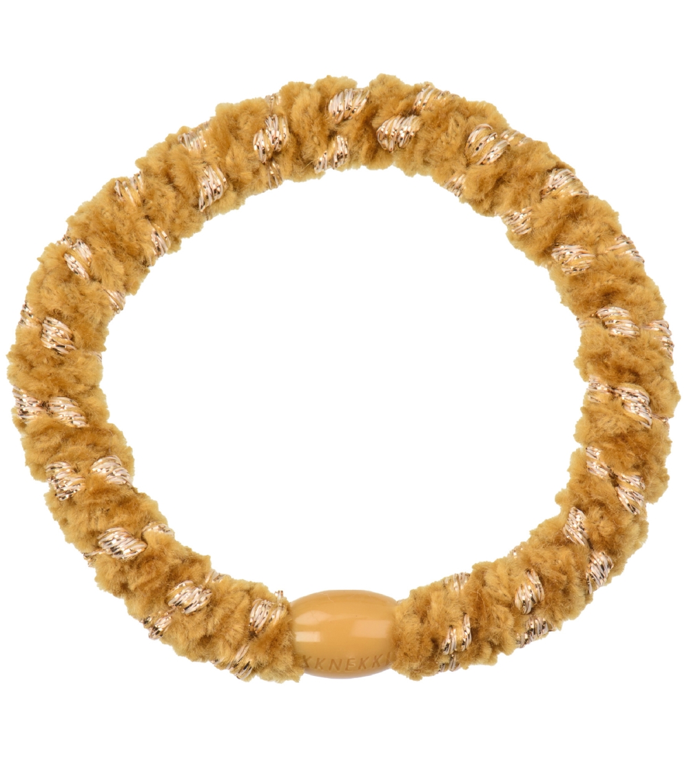 Kknekki Haargummi - Senf/Gold Velours m. Glitzer - Kknekki - One Size - Haarschmuck