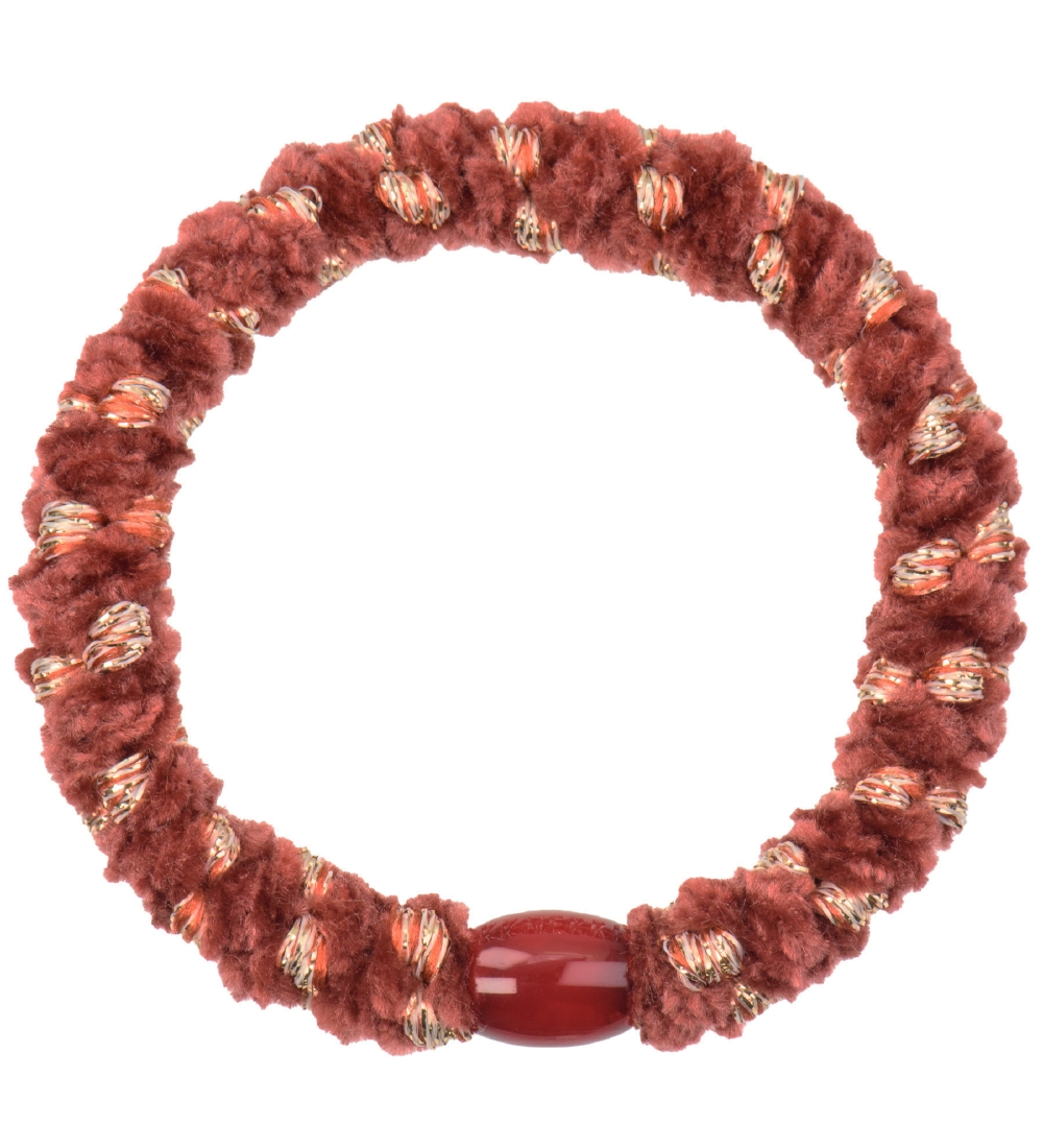 Kknekki Haargummi - Rot/Gold Velours m. Glitzer - Kknekki - One Size - Haarschmuck