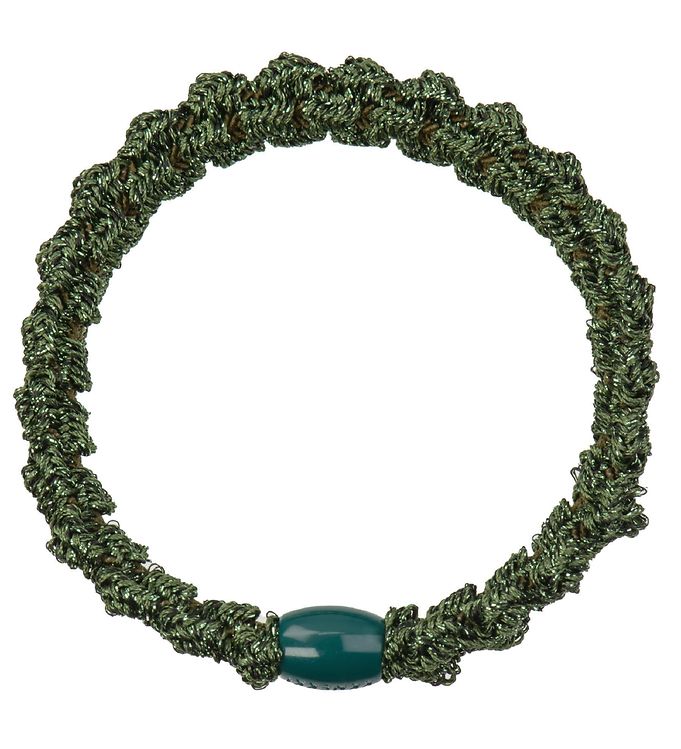 Kknekki Hårelastik - Armygrøn Glimmer m. Lace