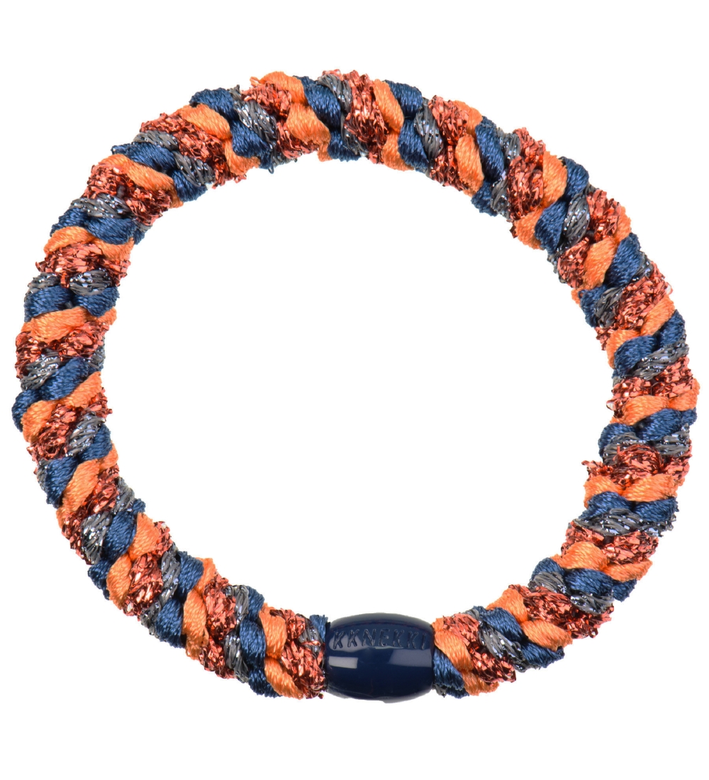 Kknekki Haarelastiek - Blauw/Oranje Glitter - Kknekki - OneSize - Haaraccessoires
