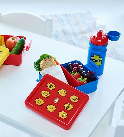 LEGO® Storage Madkasse/Drikkedunk - Iconic - Blå/Rød LEGO® Storage Madkasse/Drikkedunk - Iconic - Blå/Rød