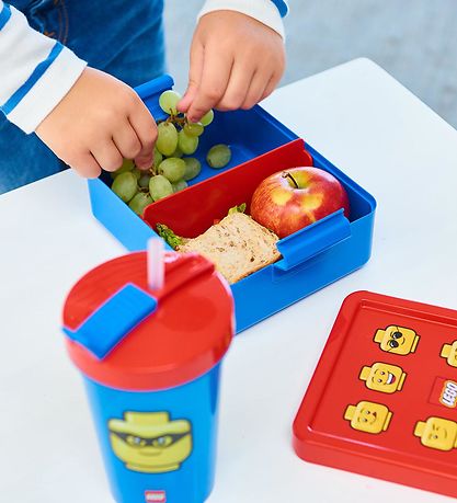 LEGO® Storage Madkasse/Drikkedunk - Iconic - Blå/Rød LEGO® Storage Madkasse/Drikkedunk - Iconic - Blå/Rød