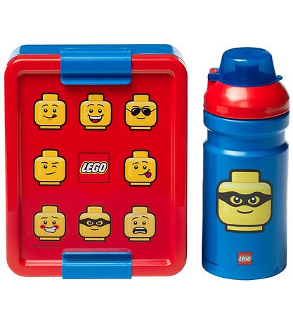 LEGO® Storage Madkasse/Drikkedunk - Iconic - Blå/Rød LEGO® Storage Madkasse/Drikkedunk - Iconic - Blå/Rød