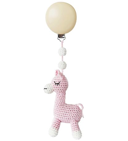 NatureZoo Pram Clip Toy - Lama - Pink NatureZoo Pram Clip Toy - Lama - Pink