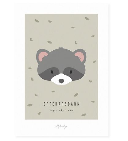 Alfabetdyr Poster - 30x42 - Efterårsbarn