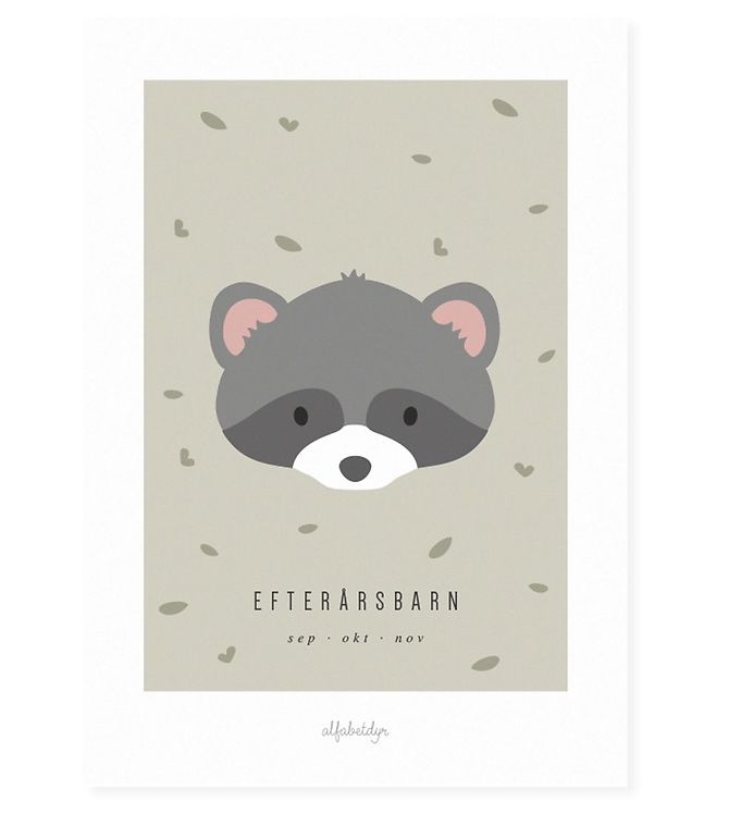 Alfabetdyr Plakat - 30x42 - Efterårsbarn