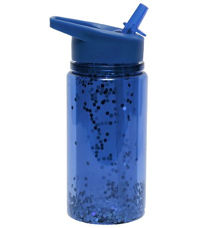 Petit Monkey Drikkeflaske m. Sugerør - 300 ml - Glitter Natt Blu