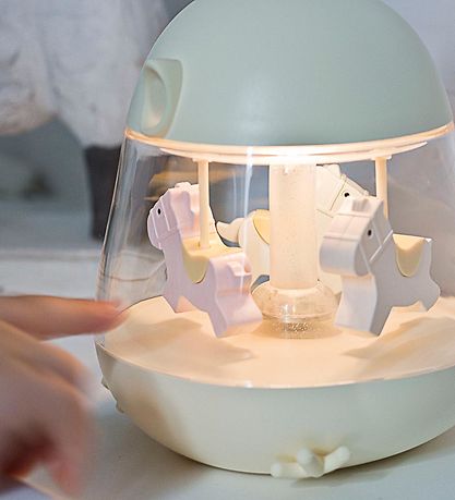 Rabbit & Friends Lampe - 16x13 cm - Karrusel m. Musik  - Blå Rabbit & Friends Lampe - 16x13 cm - Karrusel m. Musik  - Blå