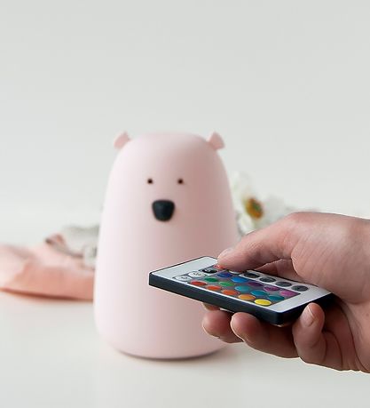 Rabbit & Friends Lampe - Stor Bjørn m. Fjernbetjening - 11x17 cm