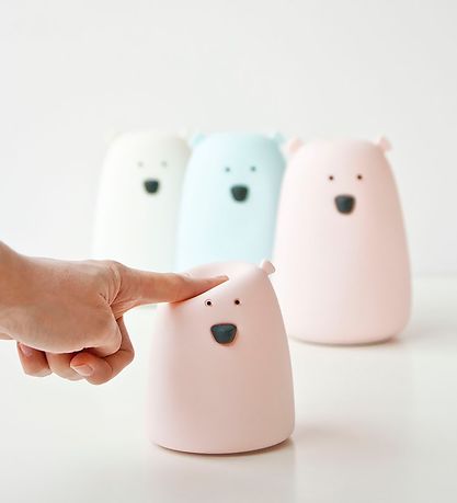 Rabbit & Friends Lampe - Lille Bjørn - 8,5x10 cm - Hvid