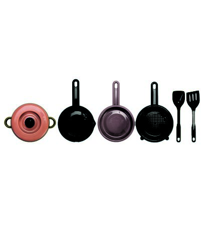 Dantoy Green Bean Kitchen Set - 7 Parts - Assorted Earth Colours Dantoy Green Bean Kitchen Set - 7 Parts - Assorted Earth Colours