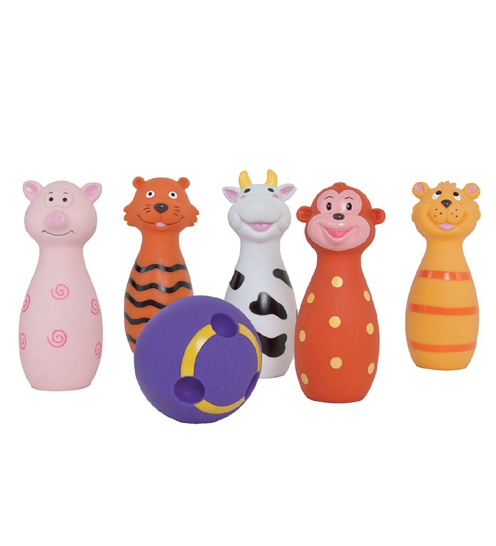 Ludi Bowling Set - Tiere - 6 Teile - Ludi - One Size - Spiele