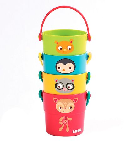 Ludi Badelegetøj - 4 Spande - Multifarvet m. Dyr Ludi Badelegetøj - 4 Spande - Multifarvet m. Dyr